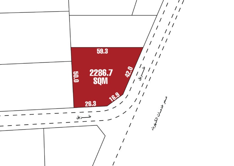 ارض للبيع في الجنبية بمساحة ٢،٢٨٦.٧ متر مربع | هاوس مي