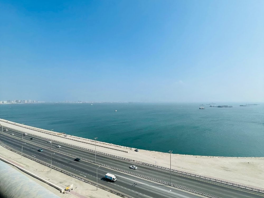 A view of the ocean from a balcony in Dubai. Auto Draft