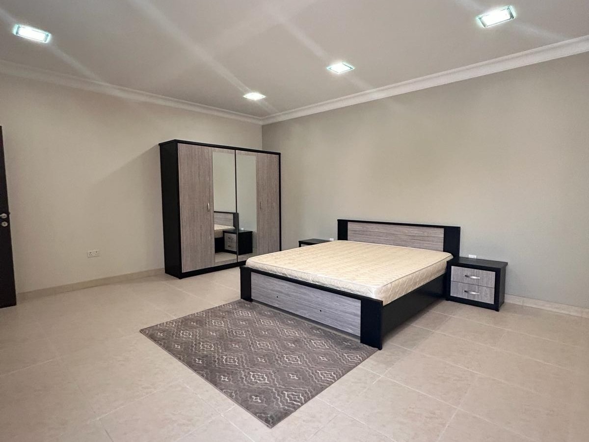 Modern bedroom interior with minimalistic furniture, neutral color scheme, and Auto Draft.