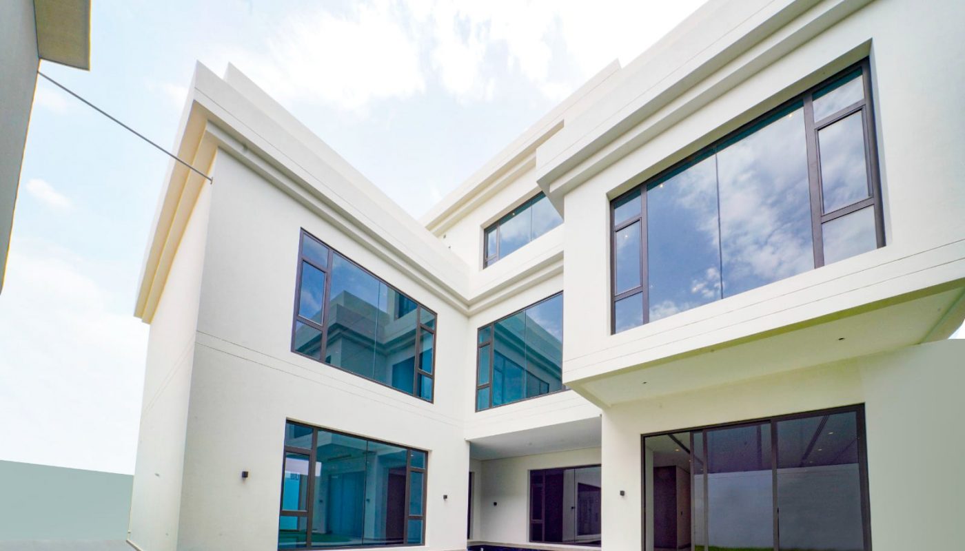 Luxurious, modern white 5BR Villa in Saar with a swimming pool.