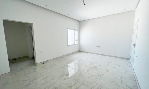 A new villa in Durrat Al Muharraq boasting amazing white walls and marble floors.