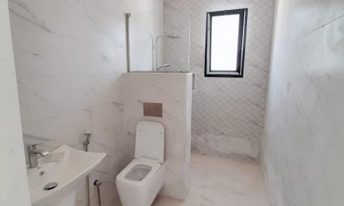 A luxury bathroom with a toilet and sink.