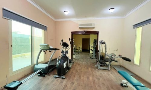 An Auto Draft gym room with a treadmill and other exercise equipment.