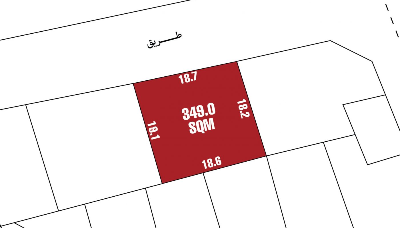 A map showing the location of a vacant lot.