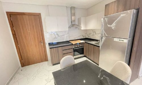 BRAND NEW kitchen with stainless steel appliances and marble counter tops available in LUXURY 2 BR FLAT FOR RENT IN MAHOOZ.