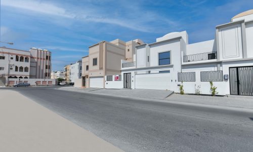 Amazing view of a street with white buildings.