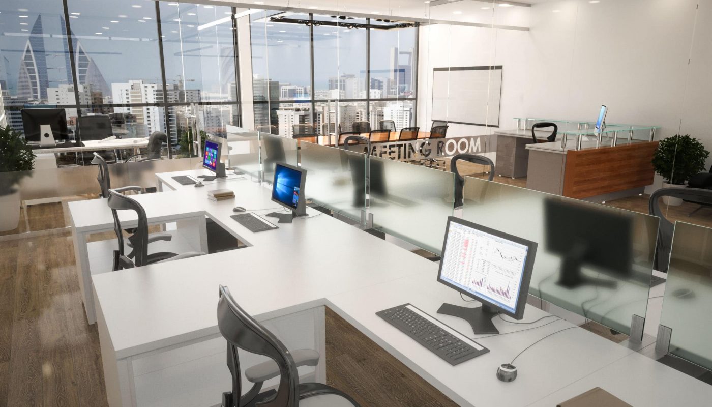 Bright office with city view for rent in Seef area.