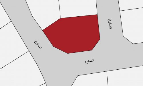 A map of a street in Jurdab near Jid Ali's Park with a red circle in the middle.