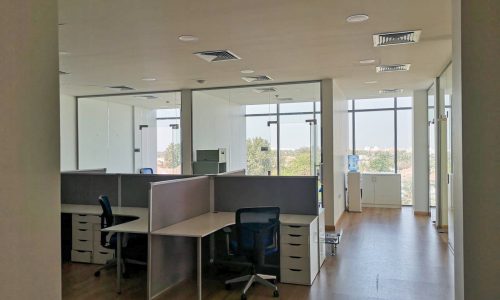 Spacious office with desks and city view available for rent in Saar area, Bahrain.