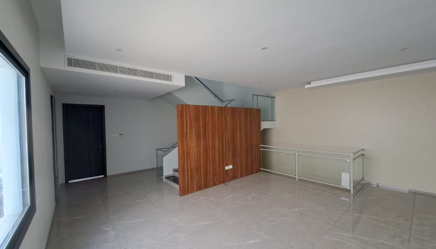 An Exceptional Design luxury villa with a wooden floor and stairs, available for Sale.