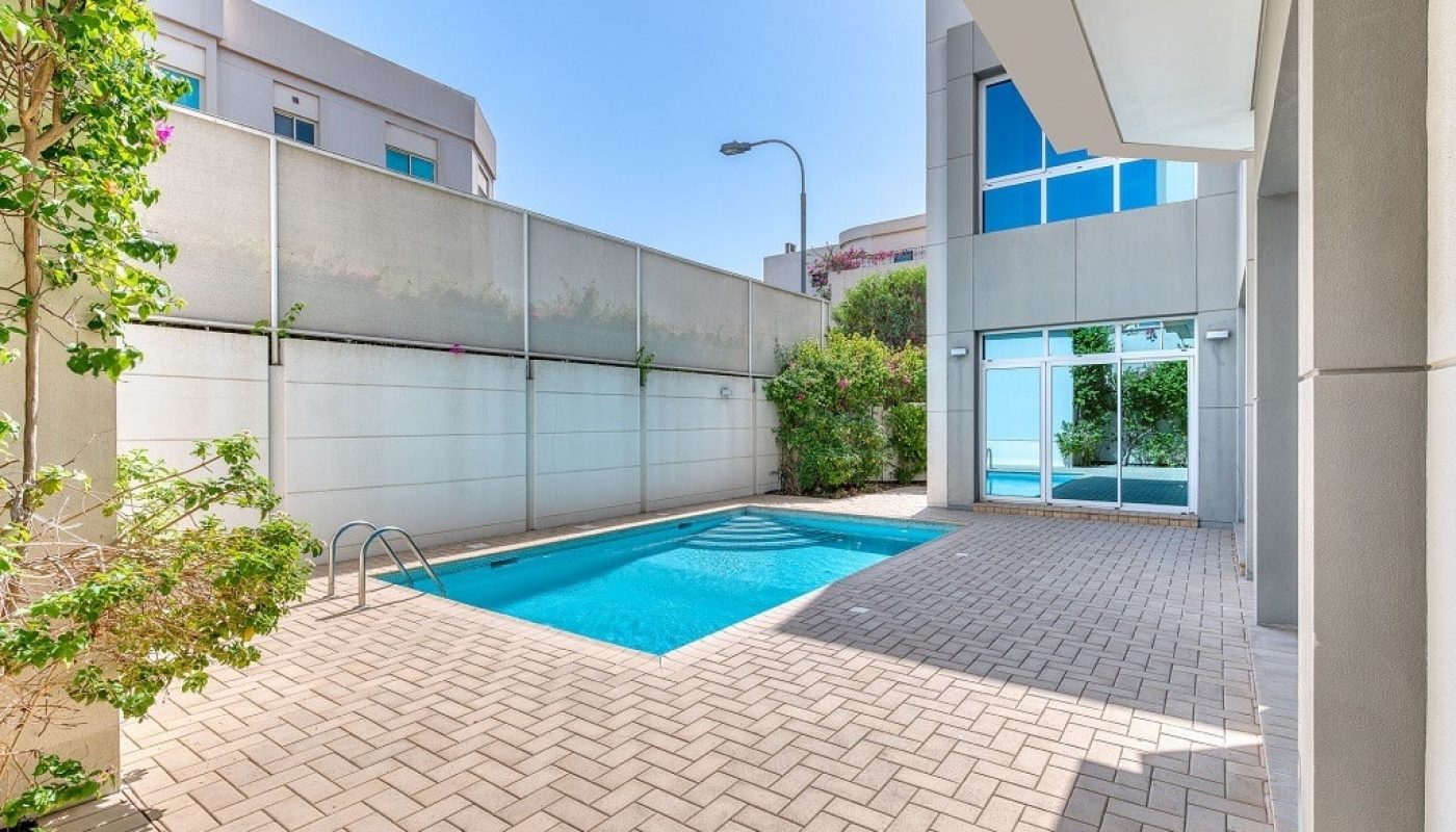 A luxurious villa with a swimming pool in the backyard, available for sale.