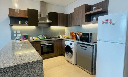 Seef, Luxury kitchen with stainless steel appliances and granite counter tops.