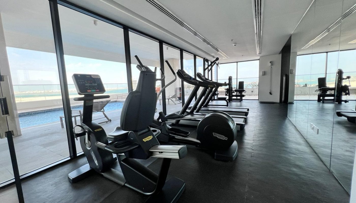 An exceptional luxury apartment in Juffair with a gym room offering stunning ocean views.