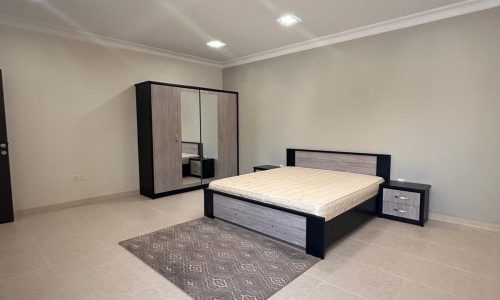 Modern bedroom interior with minimalistic furniture, neutral color scheme, and Auto Draft.